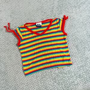 vintage retro yellow/red/blue/green short sleeve babydoll crop tee basic concept